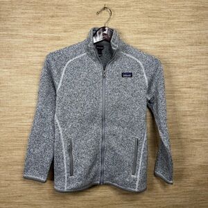 Patagonia Girls Better Sweater Fleece Full-zip Jacket Girls Sz L-12 Med Gray